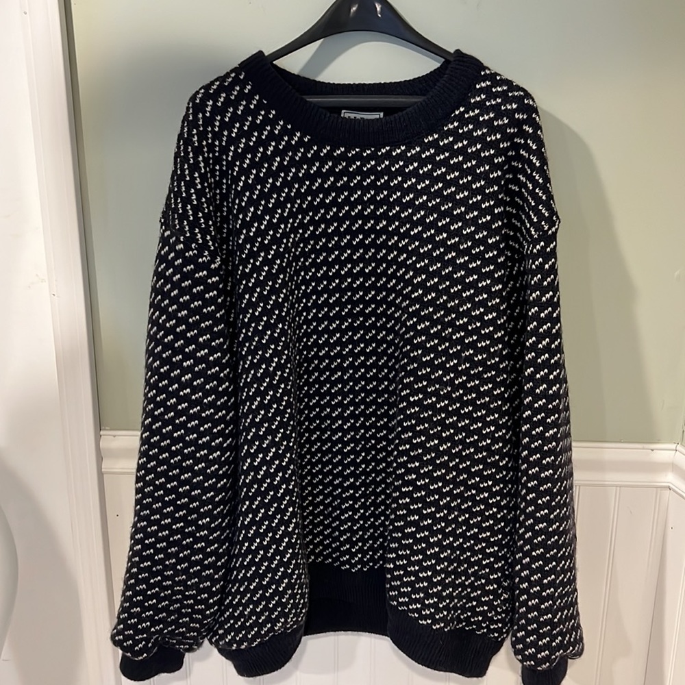 L.L. Bean Vintage 80s Wool & Rayon Crewneck Sweater Gore Wind-stopper Technology